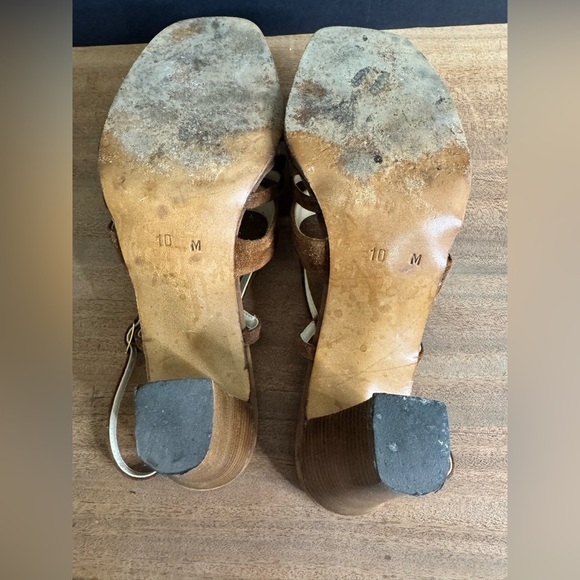 Women’s 70’s Vintage Easton’s Made in Italy Suede Leather Retro Block Heels - Picture 8 of 9